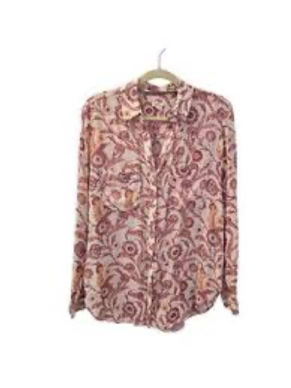 Pilcro Romy Paisley Print Button-Front Blouse Med